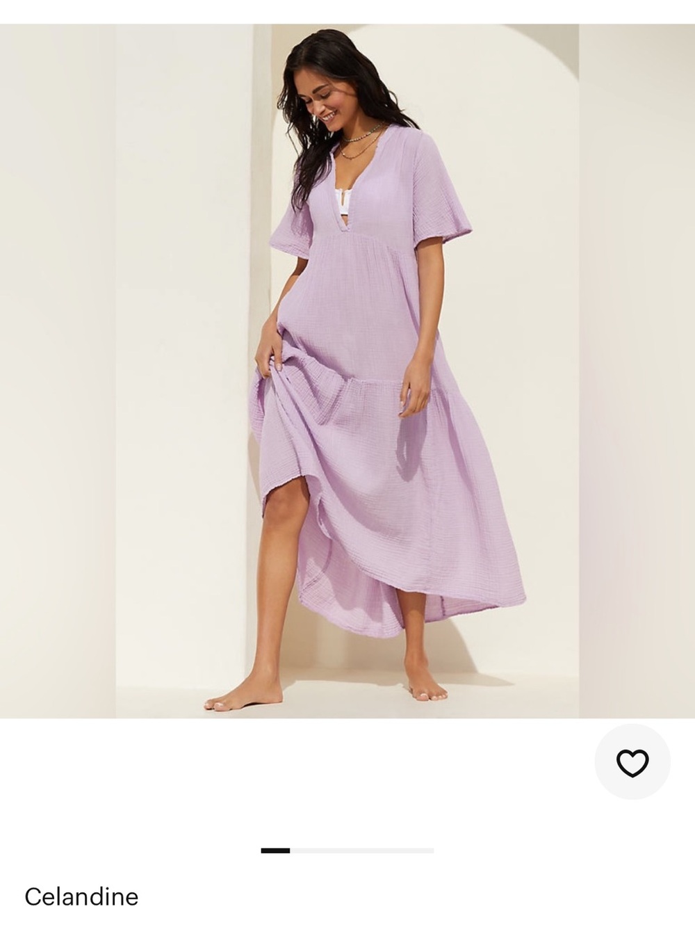 NWT Celandine Kallie 100% Cotton Gauze Midi Dress Soft Wisteria 1X